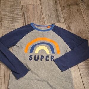 Super Kids Long Sleeve Rainbow Shirt - Gray and Blue